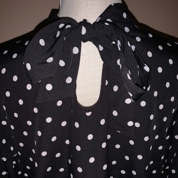 Polka Dot Black Dress - Picture 2 of 4